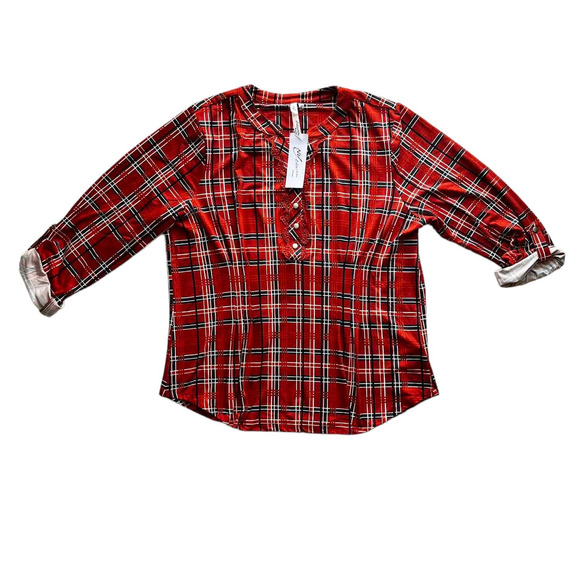 NWT - NY Collection 3/4 Rolled Tab Sleeve (Size: 1X) - Picture 1 of 2
